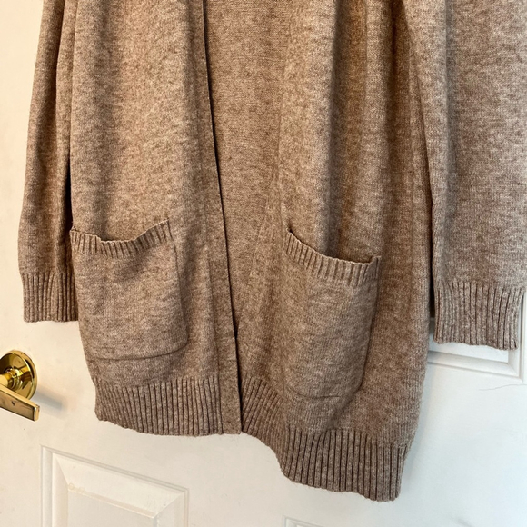 Only Lesly Long Sleeve Open-front Knit Cardigan L Beige Melange - Picture 8 of 13